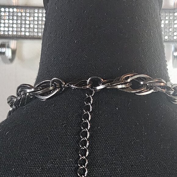 Chico's Pewter Chocolate Metal Tone Chunky Long Stmt 37.5" Rope Chain Necklace - Picture 10 of 16